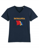 romanian flag Tricou mânecă scurtă guler V Bărbat Presenter