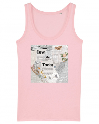 Newspaper pattern Cotton Pink