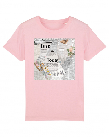 Newspaper pattern Cotton Pink