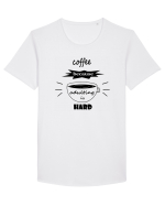 Coffee, because adulting is hard Tricou mânecă scurtă guler larg Bărbat Skater