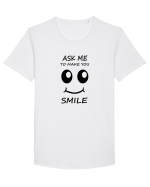 Ask me to make you smile Tricou mânecă scurtă guler larg Bărbat Skater