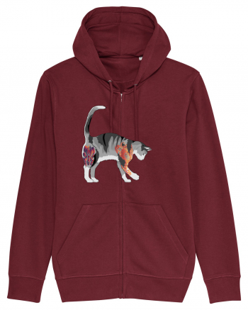 Tattooed Cat 2 Burgundy