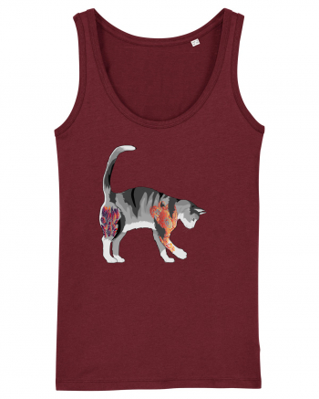 Tattooed Cat 2 Burgundy