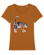 Tattooed Cat 2 Tricou mânecă scurtă guler larg fitted Damă Expresser