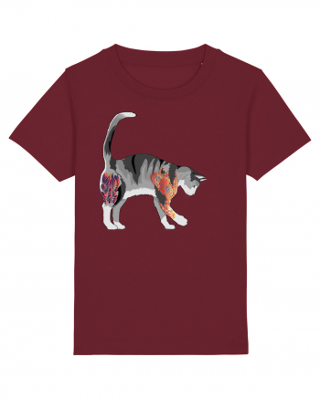 Tattooed Cat 2 Burgundy