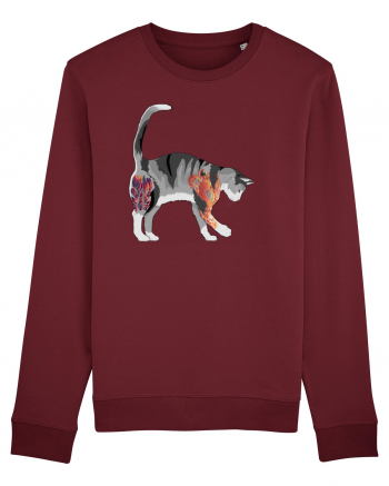 Tattooed Cat 2 Burgundy