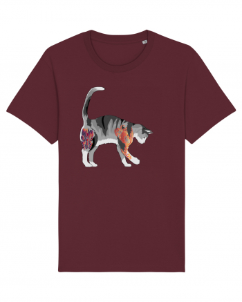 Tattooed Cat 2 Burgundy