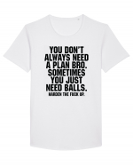 You don't always need a plan bro... Tricou mânecă scurtă guler larg Bărbat Skater