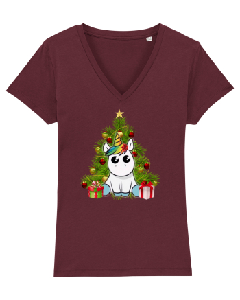 Christmas Unicorn Burgundy