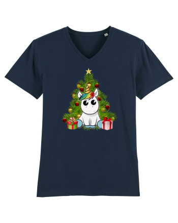 Christmas Unicorn French Navy