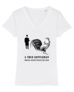 A True Gentleman Tricou mânecă scurtă guler V Damă Evoker