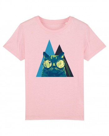 Cool Cat with glasses Cotton Pink