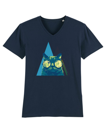 Cool Cat with glasses French Navy