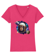Chimp Astronaut Tricou mânecă scurtă guler V Damă Evoker