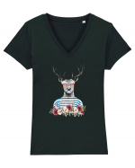 COOL Deer Tricou mânecă scurtă guler V Damă Evoker