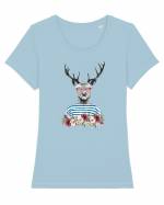 COOL Deer Tricou mânecă scurtă guler larg fitted Damă Expresser