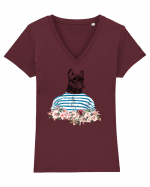 COOL French Bulldog Tricou mânecă scurtă guler V Damă Evoker