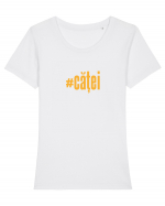 #căței Tricou mânecă scurtă guler larg fitted Damă Expresser