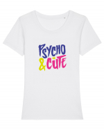 Psycho & Cute Tricou mânecă scurtă guler larg fitted Damă Expresser