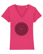 mandala #1 Tricou mânecă scurtă guler V Damă Evoker