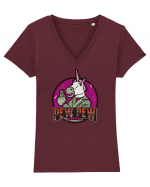 Pew Pew Madafakas Unicorn Tricou mânecă scurtă guler V Damă Evoker