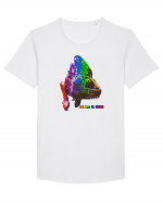 RGB Chameleon Tricou mânecă scurtă guler larg Bărbat Skater