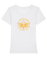 Moth, loving the flame Tricou mânecă scurtă guler larg fitted Damă Expresser