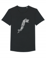 Simboluri dacice - Lupul 2. Tricou mânecă scurtă guler larg Bărbat Skater