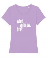 what ya know, bro? Tricou mânecă scurtă guler larg fitted Damă Expresser