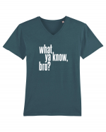 what ya know, bro? Tricou mânecă scurtă guler V Bărbat Presenter