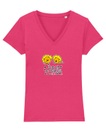 If you want to be a lion, you must train with lions. Tricou mânecă scurtă guler V Damă Evoker