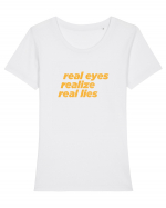 real eyes realize real lies Tricou mânecă scurtă guler larg fitted Damă Expresser