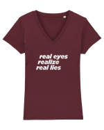 real eyes realize real lies Tricou mânecă scurtă guler V Damă Evoker