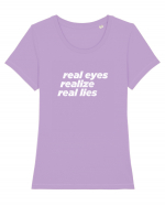 real eyes realize real lies Tricou mânecă scurtă guler larg fitted Damă Expresser