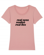 real eyes realize real lies Tricou mânecă scurtă guler larg fitted Damă Expresser