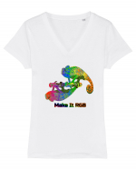 RGB Chameleon 2  Tricou mânecă scurtă guler V Damă Evoker