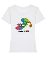 RGB Chameleon 2  Tricou mânecă scurtă guler larg fitted Damă Expresser