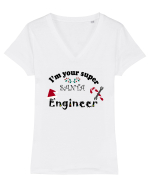 Santa Engineer Tricou mânecă scurtă guler V Damă Evoker
