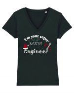 Santa Engineer Tricou mânecă scurtă guler V Damă Evoker