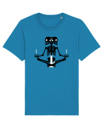 Meditation skeleton (alb/negru) Tricou mânecă scurtă Unisex Rocker