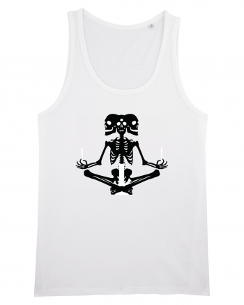 Meditation skeleton (alb/negru) White
