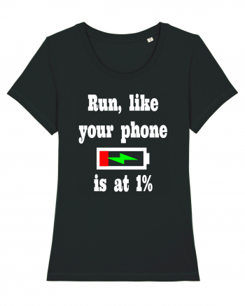 Run, like your phone is at 1% Black
