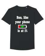 Run, like your phone is at 1% Tricou mânecă scurtă guler larg Bărbat Skater