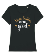 Definește “cuminte” Tricou mânecă scurtă guler larg fitted Damă Expresser
