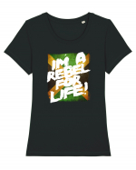 I'm a Rebel for Life Tricou mânecă scurtă guler larg fitted Damă Expresser