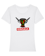Nyahbinghi Drum Tricou mânecă scurtă guler larg fitted Damă Expresser