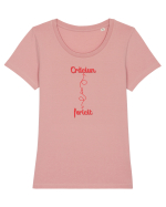 Craciun (2m) fericit Tricou mânecă scurtă guler larg fitted Damă Expresser