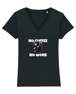 I need coffee! Tricou mânecă scurtă guler V Damă Evoker