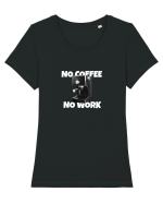 I need coffee! Tricou mânecă scurtă guler larg fitted Damă Expresser