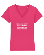 Single and ready Tricou mânecă scurtă guler V Damă Evoker